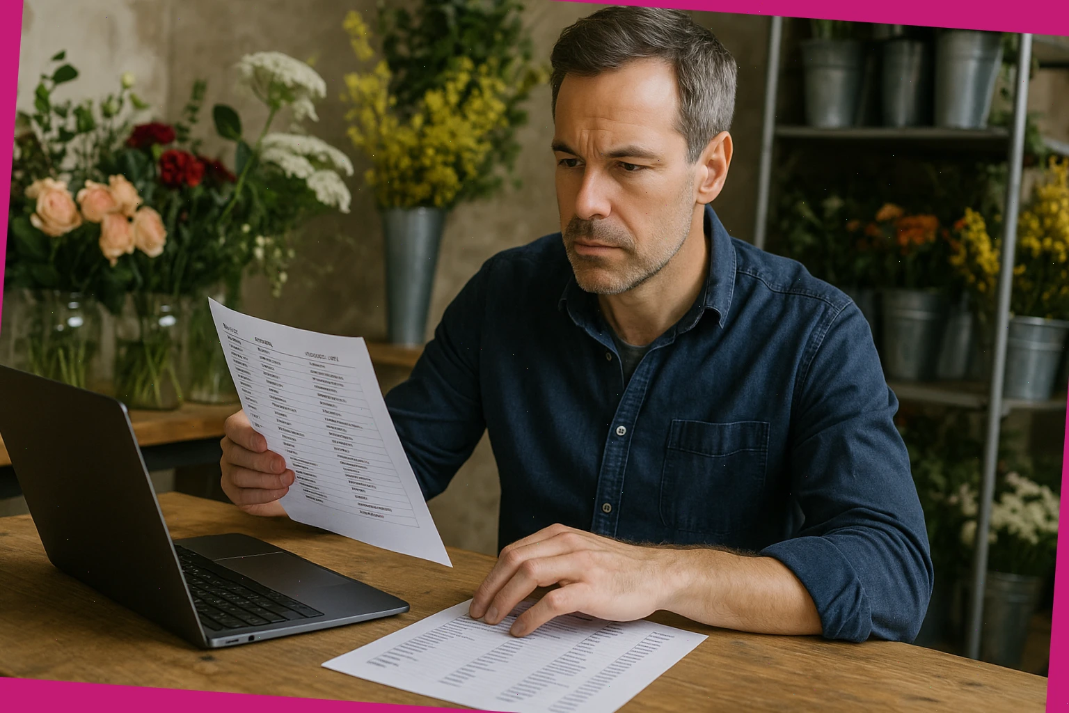 Floristry researcher reviewing stem availability and growers’ lists